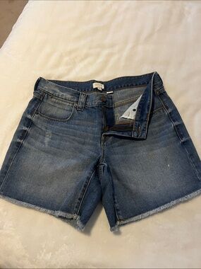J. Crew Blue Denim Frayed Hem Shorts